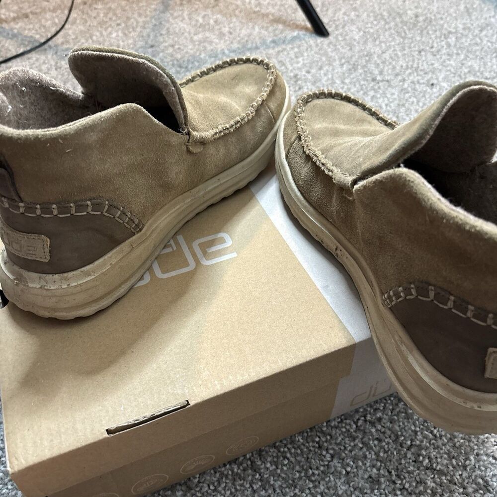 Size 9 Hey Dude Vic Suede Shadow Grey Slip On Boots Casual Comfort - Picture 7 of 12